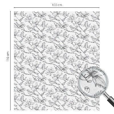 Mliječna folija za staklo vitraj Ptice i cvijeće