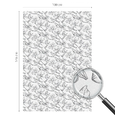 Mliječna folija za staklo vitraj Ptice i cvijeće