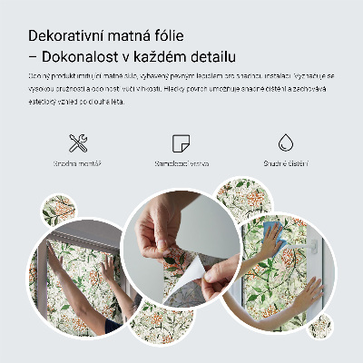 Mliječna folija za staklo vitraj Ptice i cvijeće