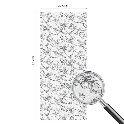 Mliječna folija za staklo vitraj Ptice i cvijeće