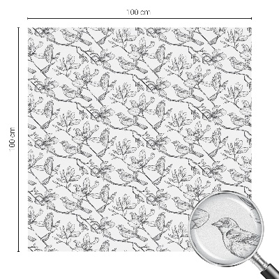 Mliječna folija za staklo vitraj Ptice i cvijeće