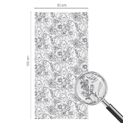 Samoljepljiva folija za staklo vitraj Cvjetna elegancija