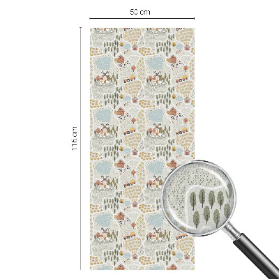 Mliječna folija za staklo vitraj Idilično selo