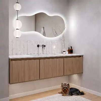 Organsko ogledalo s LED osvjetljenjem moderno zidno