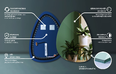 Asimetrično ogledalo u obliku jajeta s LED rasvjetom