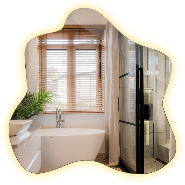 Ogledalo u obliku mrlje LED osvijetljeno