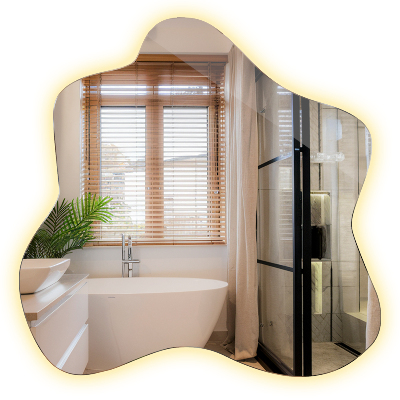 Ogledalo u obliku mrlje LED osvijetljeno