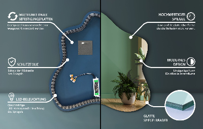 Ogledalo u obliku mrlje LED osvijetljeno