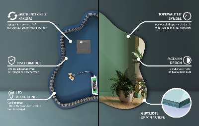 Ogledalo u obliku mrlje LED osvijetljeno