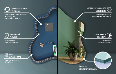 Ogledalo u obliku mrlje LED osvijetljeno