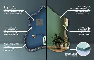 Ogledalo u obliku mrlje LED osvijetljeno