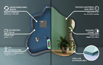 Ogledalo u obliku mrlje LED osvijetljeno