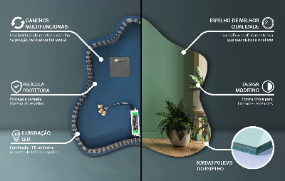 Ogledalo u obliku mrlje LED osvijetljeno