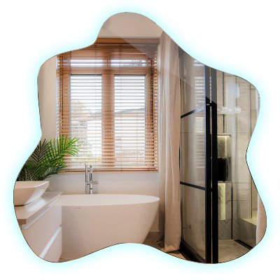 Ogledalo u obliku mrlje LED osvijetljeno