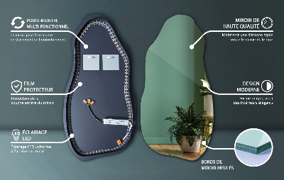 Krivo ogledalo Moderno sa LED rasvjetom