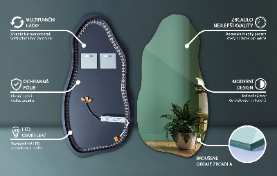 Krivo ogledalo Moderno sa LED rasvjetom