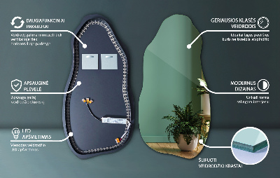 Krivo ogledalo Moderno sa LED rasvjetom