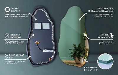 Krivo ogledalo Moderno sa LED rasvjetom