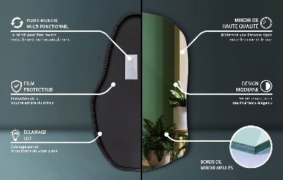 Asimetrično ogledalo s led pozadinskim jedinstveno