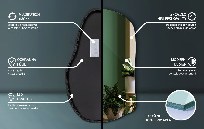Asimetrično ogledalo s led pozadinskim jedinstveno