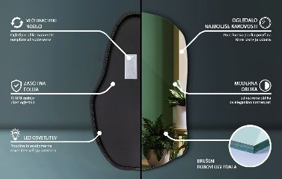 Asimetrično ogledalo s led pozadinskim jedinstveno