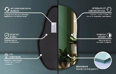 Asimetrično ogledalo s led pozadinskim jedinstveno
