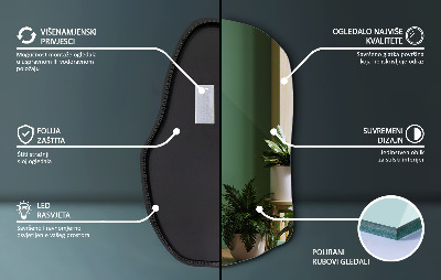 Asimetrično ogledalo s led pozadinskim jedinstveno