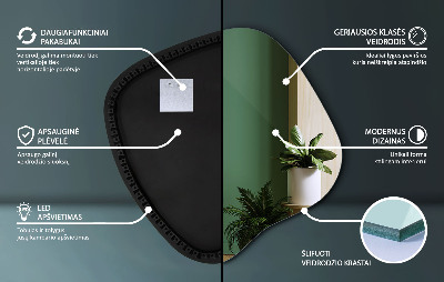 LED ogledalo nepravilnog oblika moderan dodatak