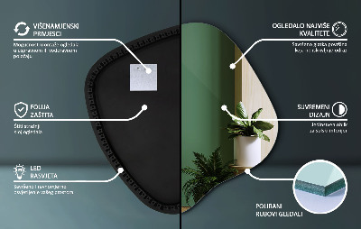 LED ogledalo nepravilnog oblika moderan dodatak