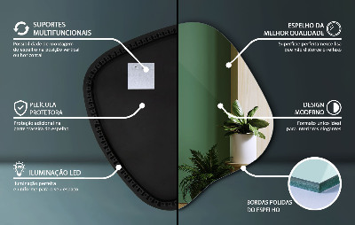 LED ogledalo nepravilnog oblika moderan dodatak