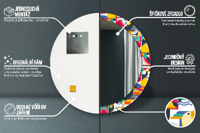 Ogledalo za kupaonu Geometrijske Tropske Ptice