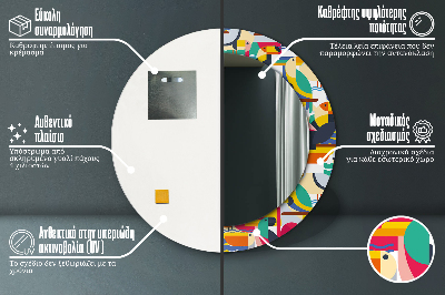 Ogledalo za kupaonu Geometrijske Tropske Ptice