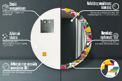 Ogledalo za kupaonu Geometrijske Tropske Ptice