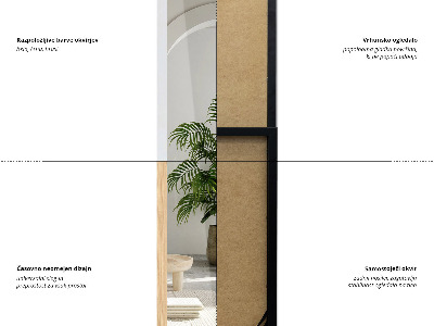 Podno ogledalo u bijelom okviru 36x156 cm