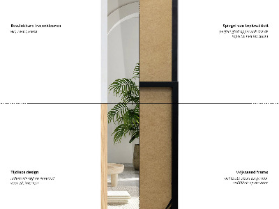 Podno ogledalo u bijelom okviru 36x156 cm