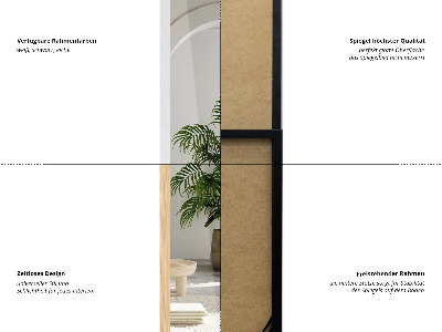 Podno ogledalo u bijelom okviru 36x156 cm