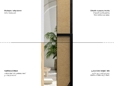 Podno ogledalo u crnom okviru 36x156 cm