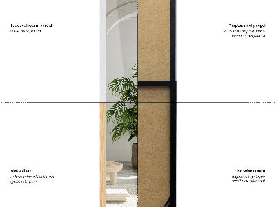 Podno ogledalo u crnom okviru 36x156 cm