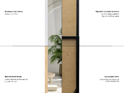 Podno ogledalo u crnom okviru 36x156 cm