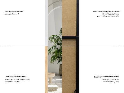 Podno ogledalo u hrastovom okviru 36x156 cm