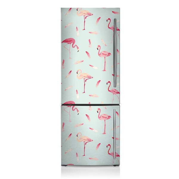 Magnetska naljepnica za hladnjak Flamingosi i perje