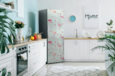 Magnetska naljepnica za hladnjak Flamingosi i perje