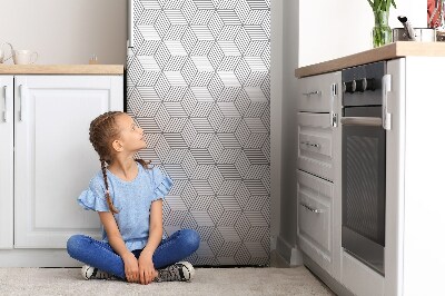 Magnetska naljepnica za hladnjak Sive 3d kocke