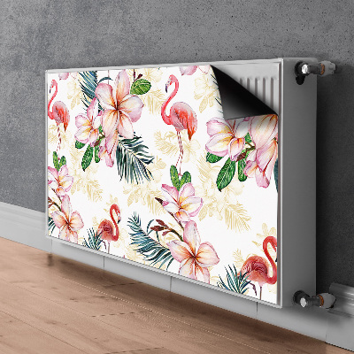 Magnetski poklopac za radijator Flamingosi u cvijeću