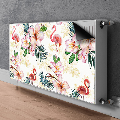 Magnetski poklopac za radijator Flamingosi u cvijeću