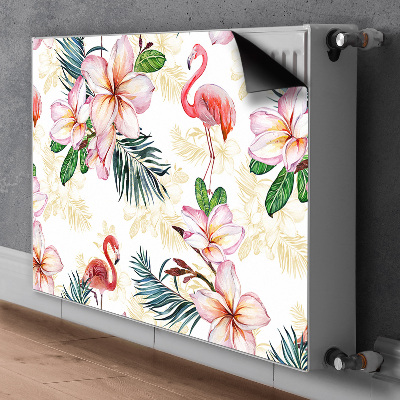 Magnetski poklopac za radijator Flamingosi u cvijeću