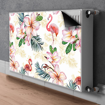 Magnetski poklopac za radijator Flamingosi u cvijeću