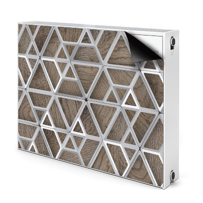 Naljepnica magnetska za radijator Metalni uzorak na drvu