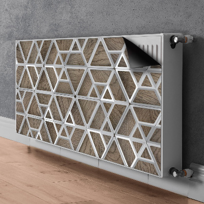 Naljepnica magnetska za radijator Metalni uzorak na drvu