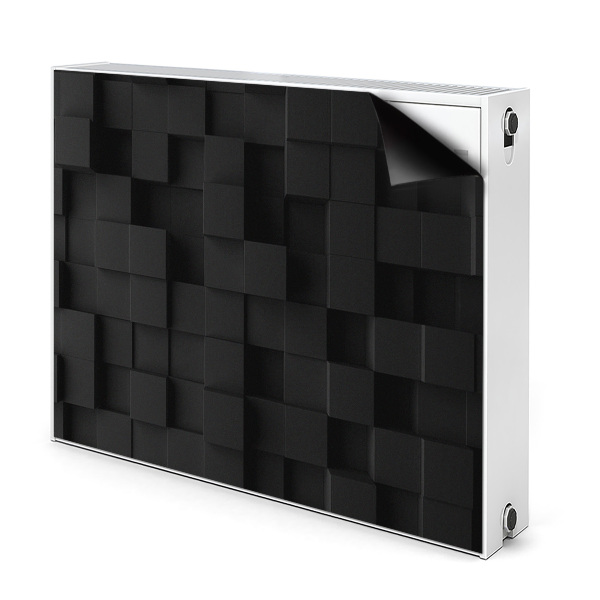 Magnetski poklopac za radijator Crne 3d kocke